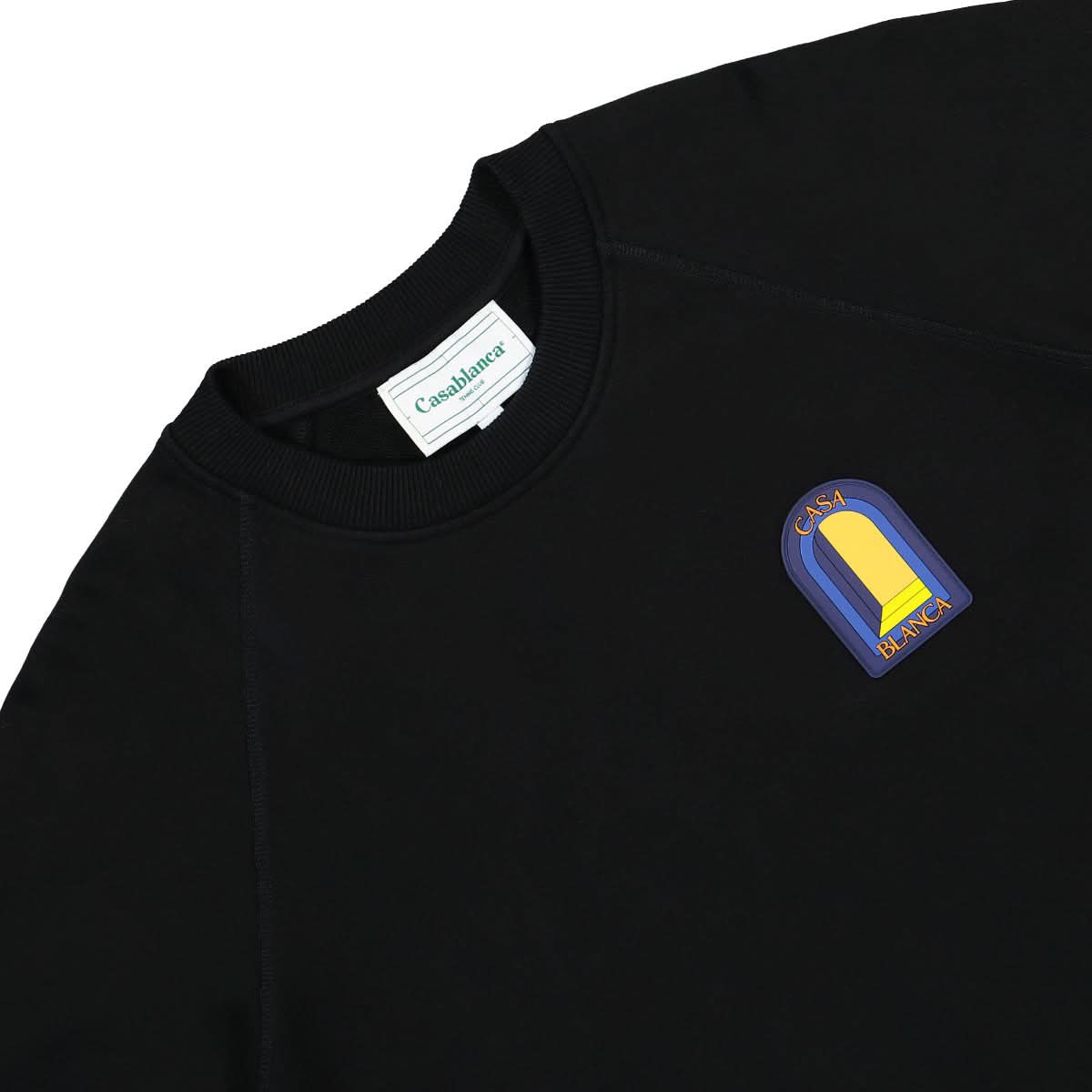 Casablanca L'Arche De Nuit Patch Raglan Sweatshirt Black Detail view 3 | Gate