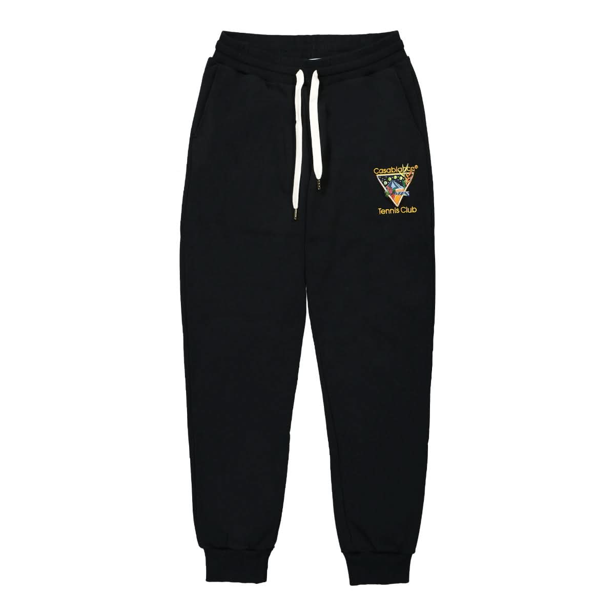 Casablanca Tennis Club Icon Embroidered Sweatpant Black Detail view 1 | Gate