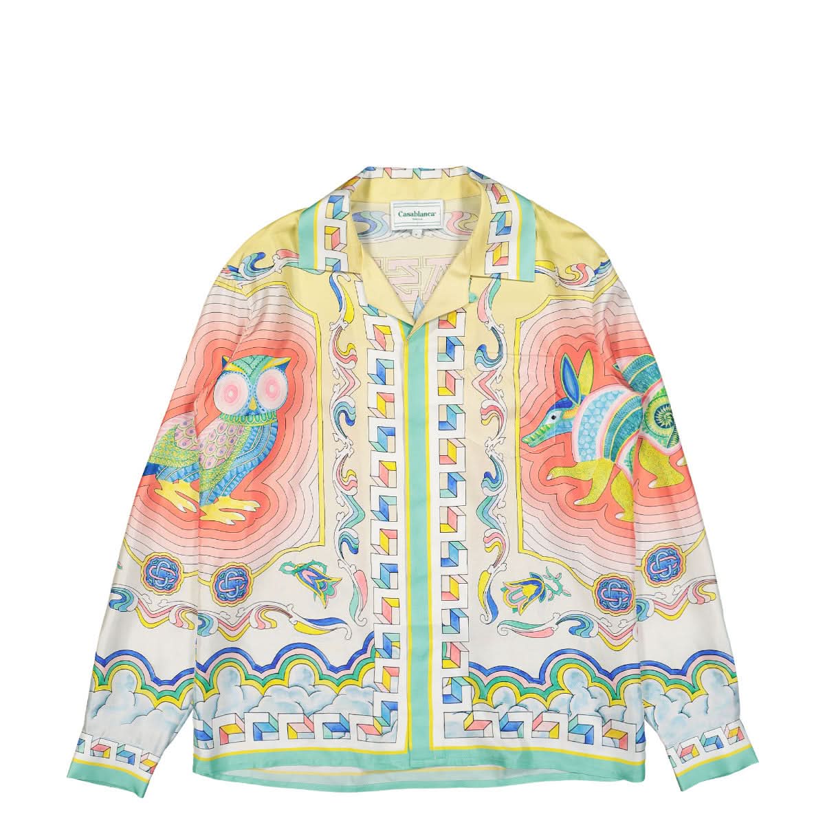 Casablanca Cuban Collar Long Sleeve Shirt Multicolor Detail view 1 | Gate