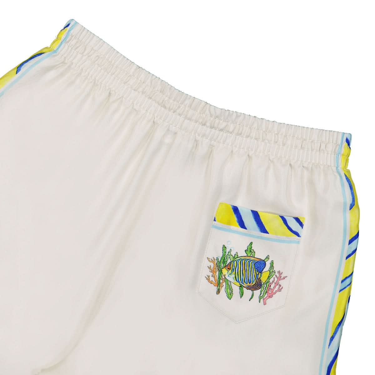 Casablanca Silk Shorts With Drawstrings Beige,Multicolor Detail view 5 | Gate