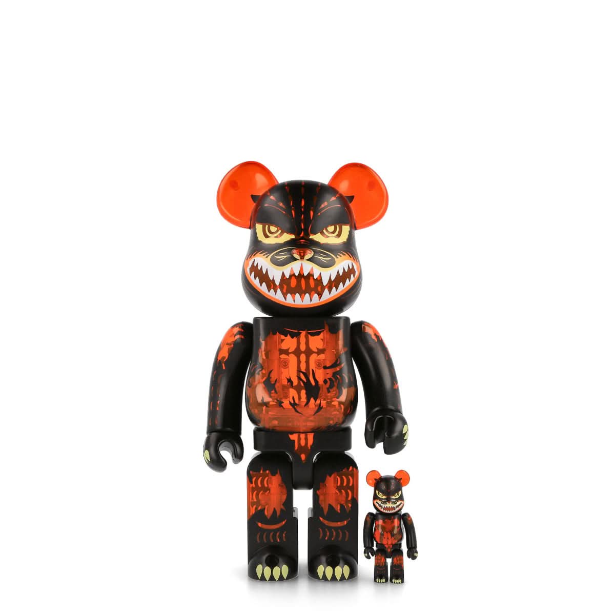 Medicom Be@rbrick Godzilla Meltdown: Clear Orange Version 400% + 100% Multicolor Detail view 1 | Gate