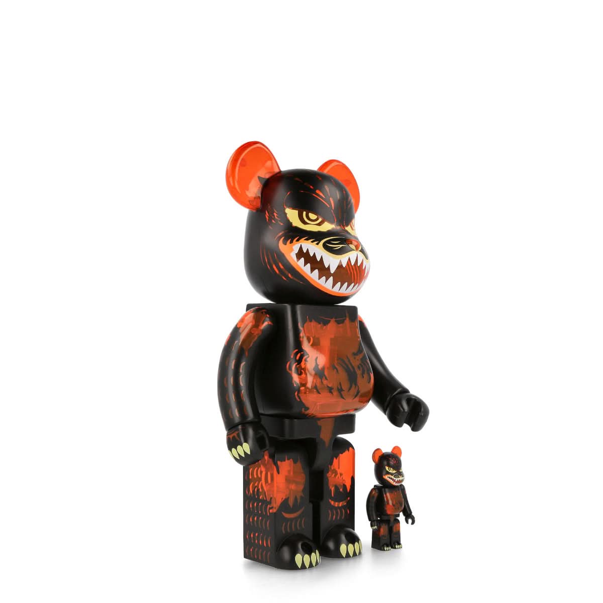 Medicom Be@rbrick Godzilla Meltdown: Clear Orange Version 400% + 100% Multicolor Detail view 3 | Gate