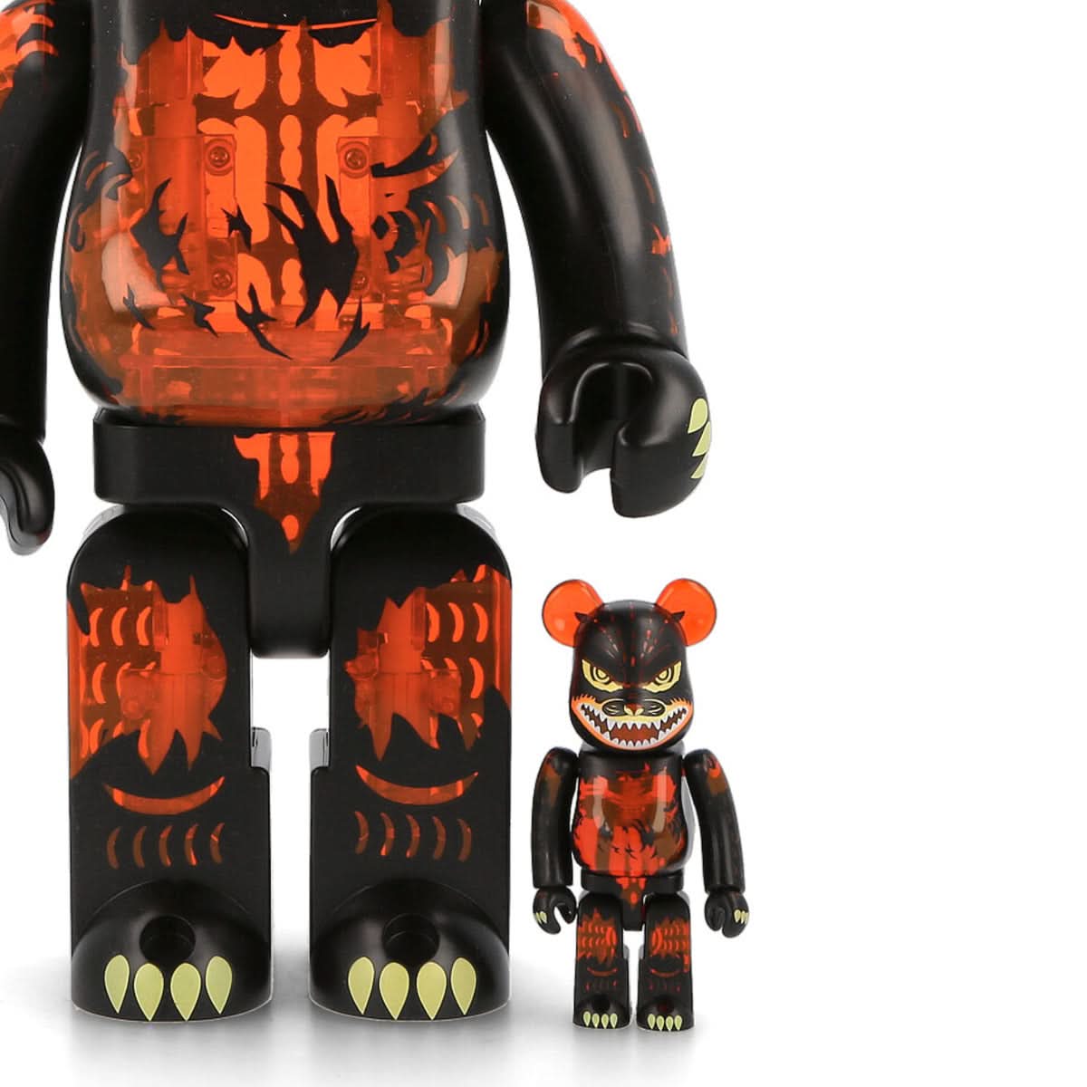 Medicom Be@rbrick Godzilla Meltdown: Clear Orange Version 400% + 100% Multicolor Detail view 5 | Gate