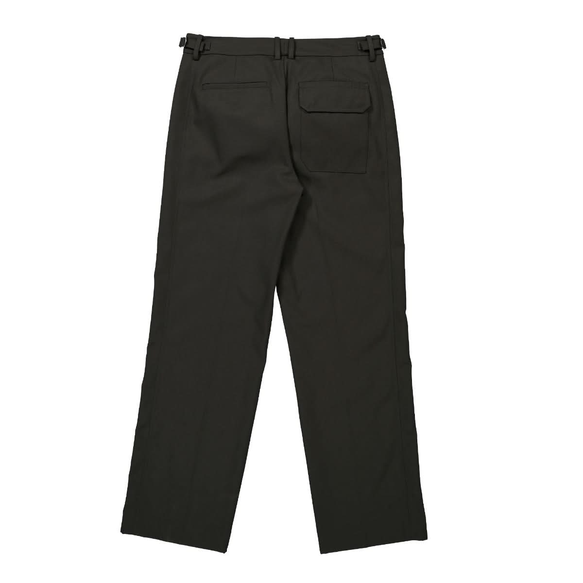Helmut Lang Stretch Wool Suit Pant Olive Detail view 2 | Gate