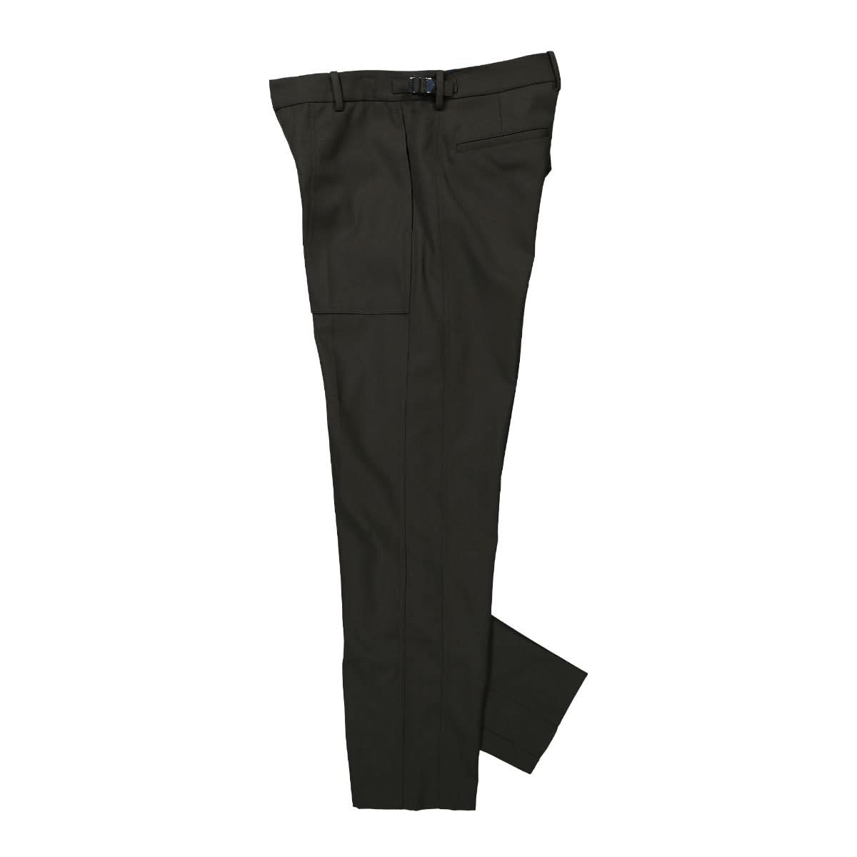 Helmut Lang Stretch Wool Suit Pant Olive Detail view 3 | Gate