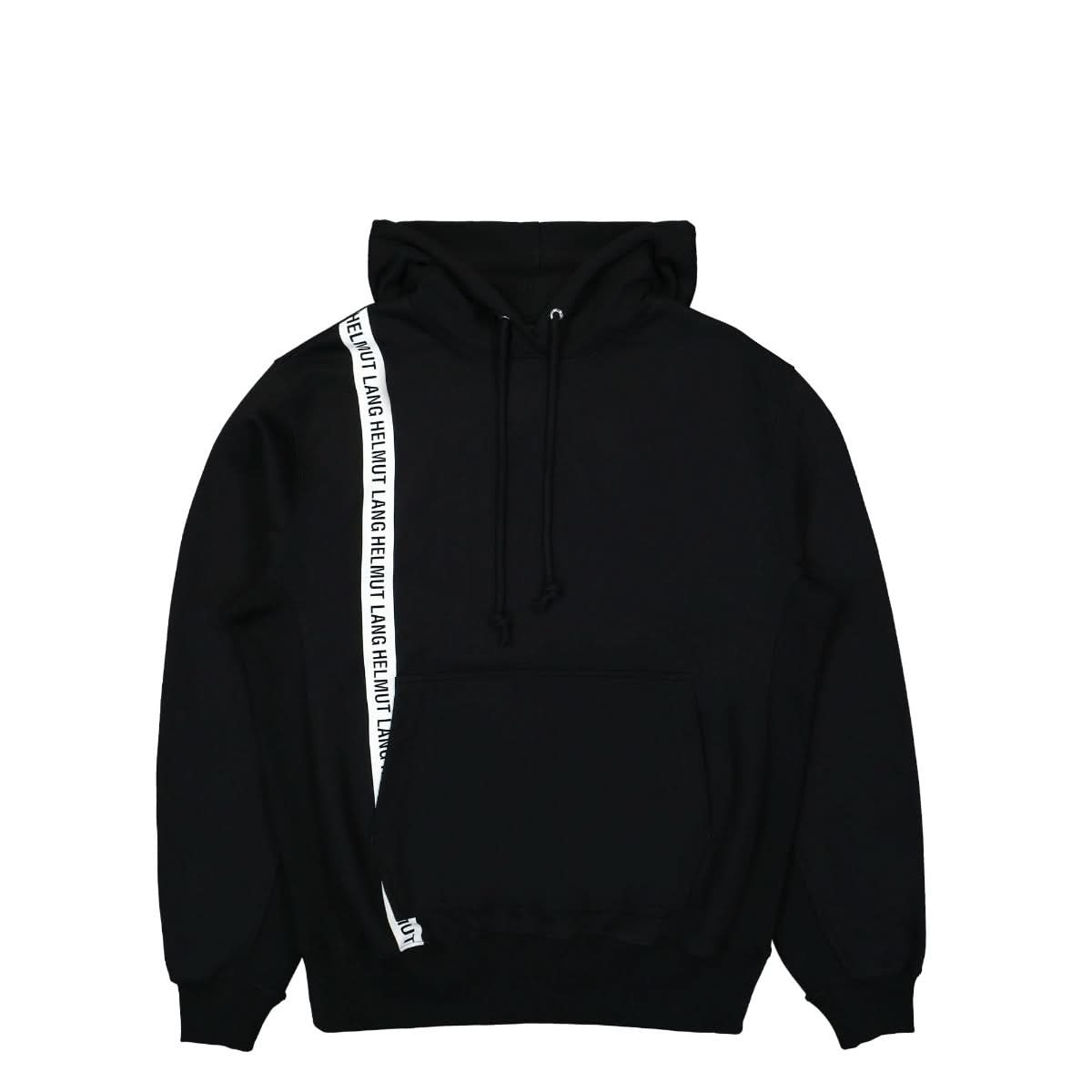 Helmut Lang Striped Logo Hoodie Black Detail view 1 | Gate