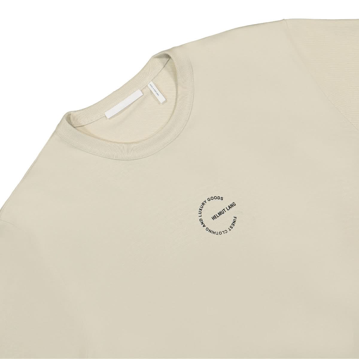 Helmut Lang Blocked Logo Tee Beige Detail view 3 | Gate