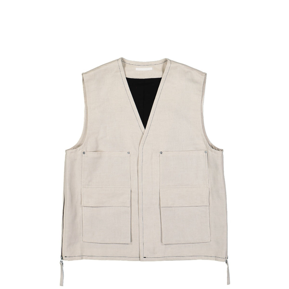 Helmut Lang Cotton-Linen Cargo Vest Beige Detail view 1 | Gate