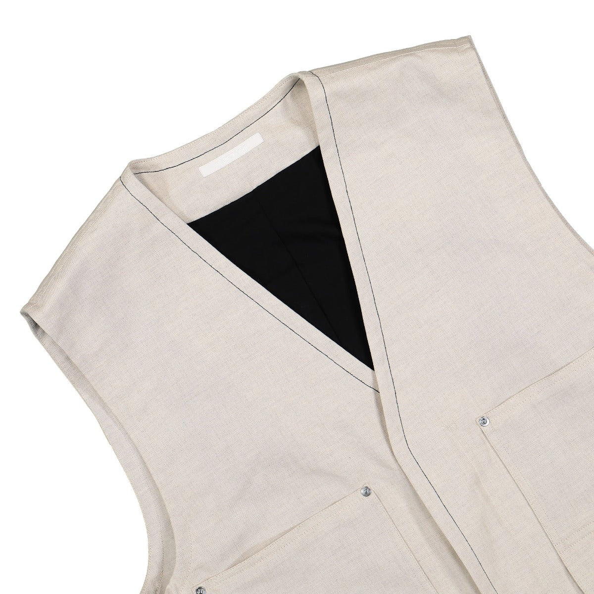 Helmut Lang Cotton-Linen Cargo Vest Beige Detail view 3 | Gate