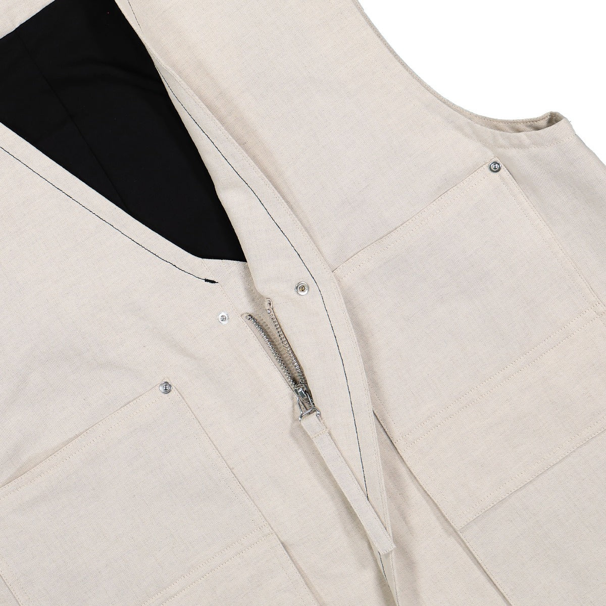 Helmut Lang Cotton-Linen Cargo Vest Beige Detail view 4 | Gate