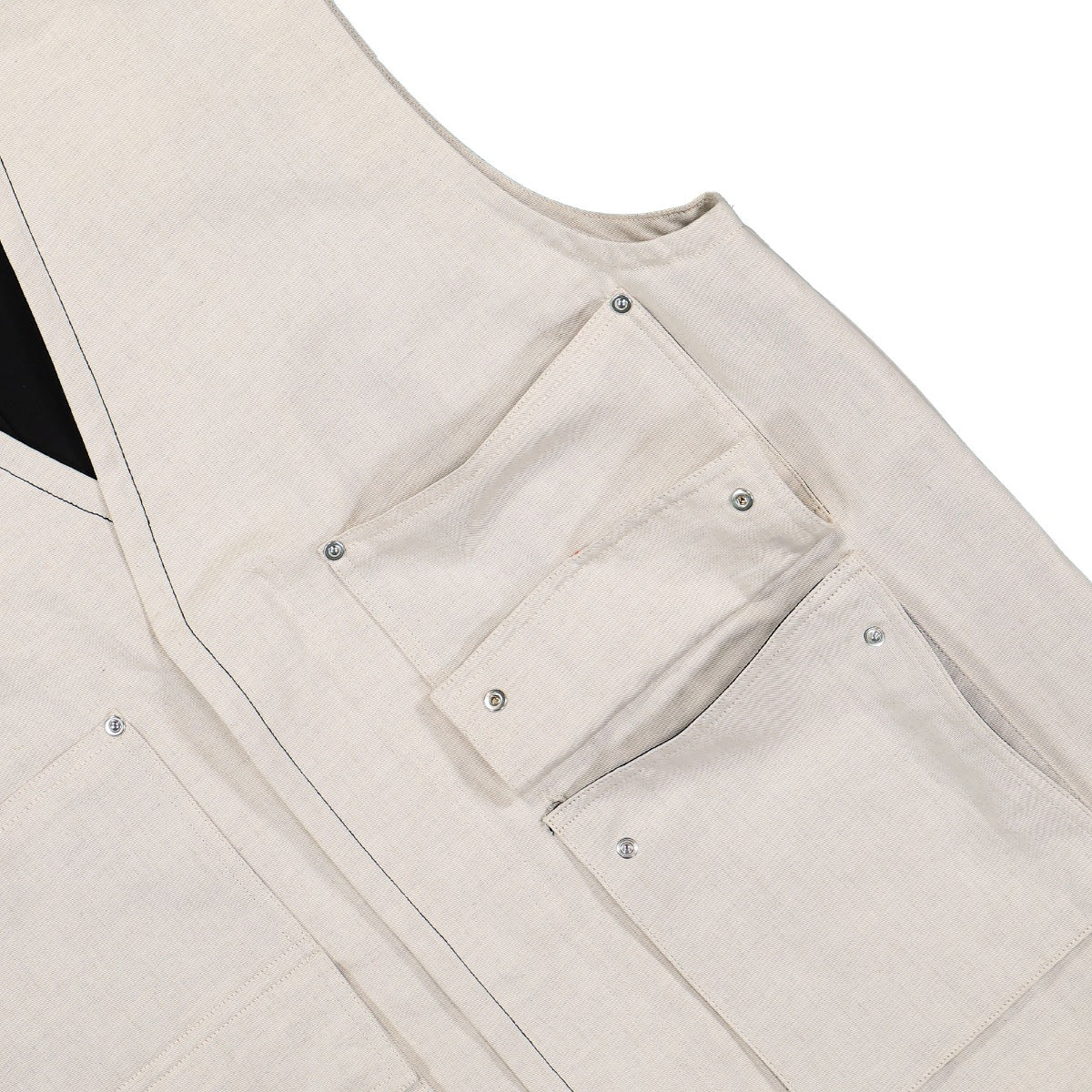 Helmut Lang Cotton-Linen Cargo Vest Beige Detail view 5 | Gate