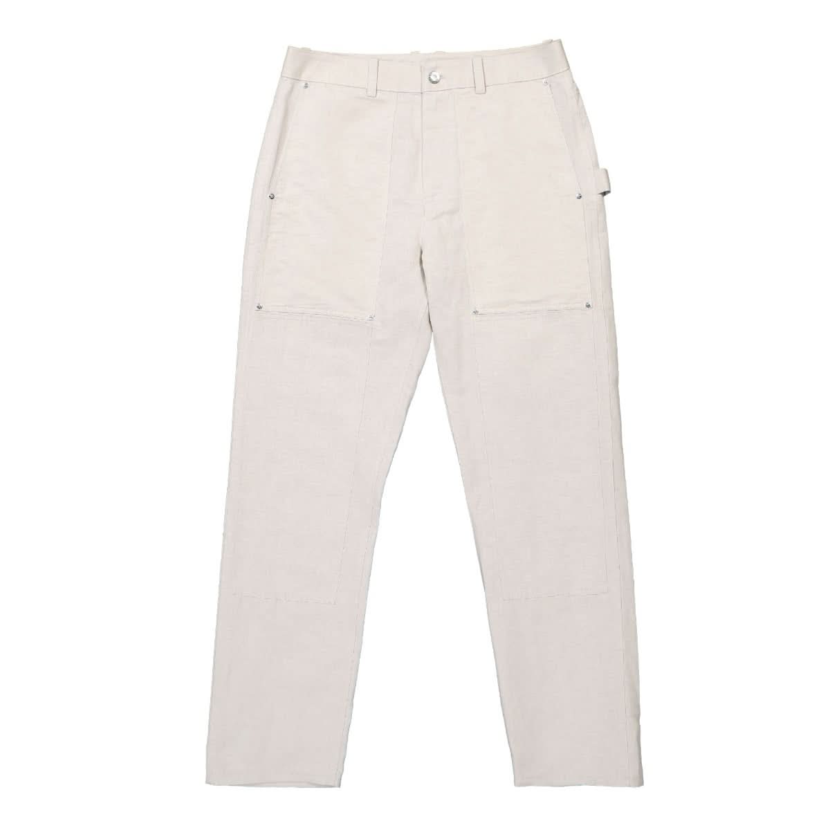 Helmut Lang Cotton-Linen Carpenter Pant Beige Detail view 1 | Gate