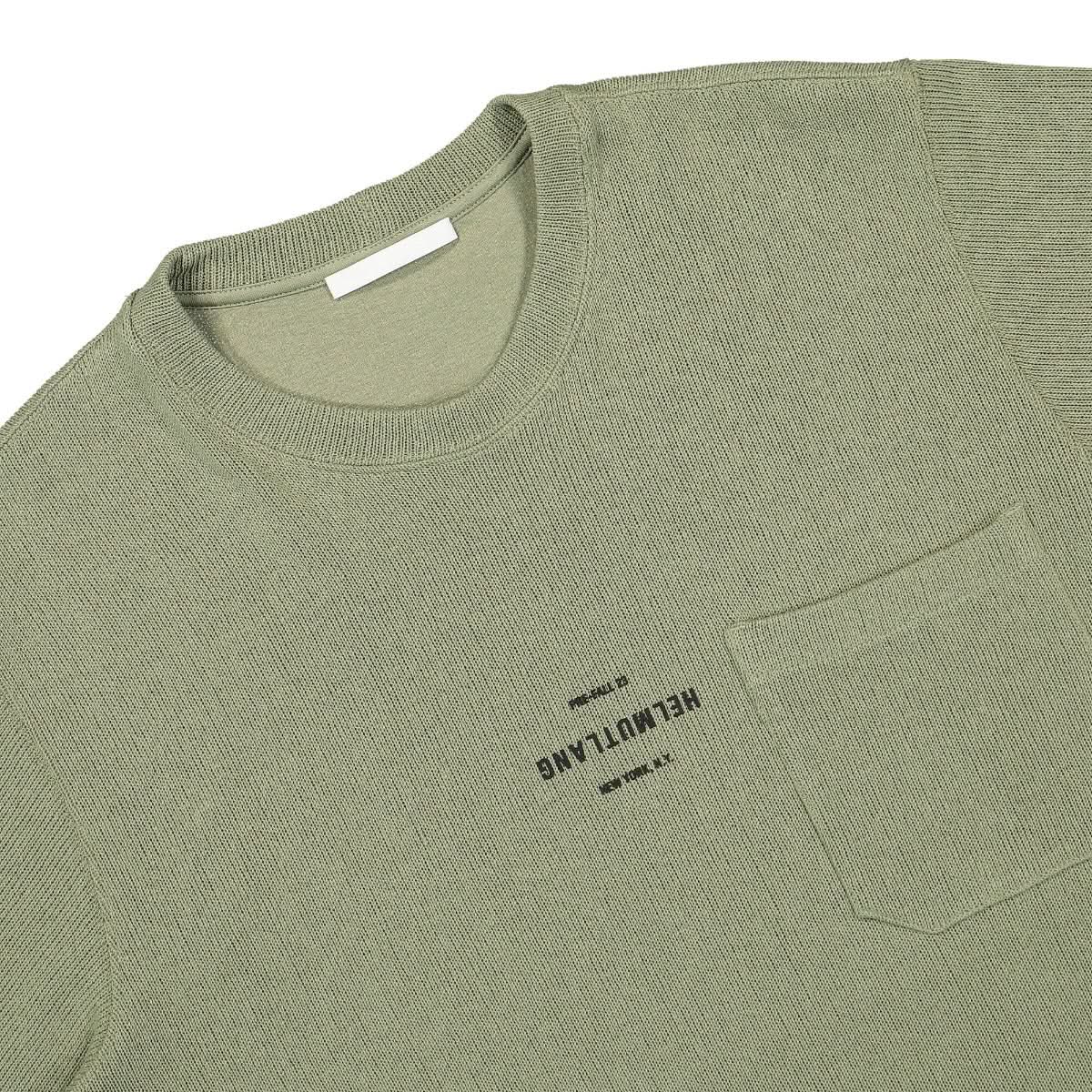 Helmut Lang Knit Jersey Tee Green Detail view 3 | Gate