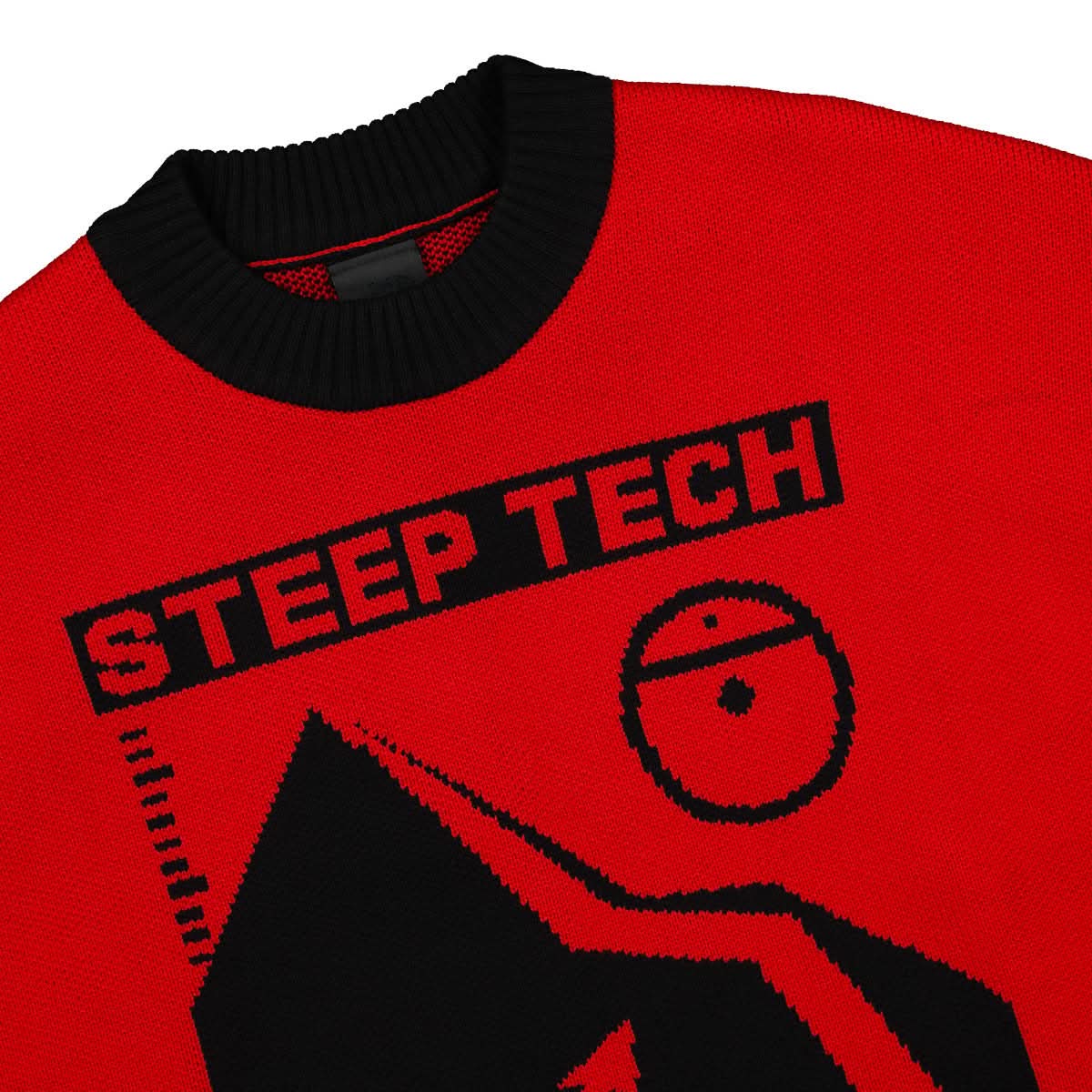 The North Face Steep Tech Black Series Knit Sweater Top Black,Red Detail view 4 | Gate