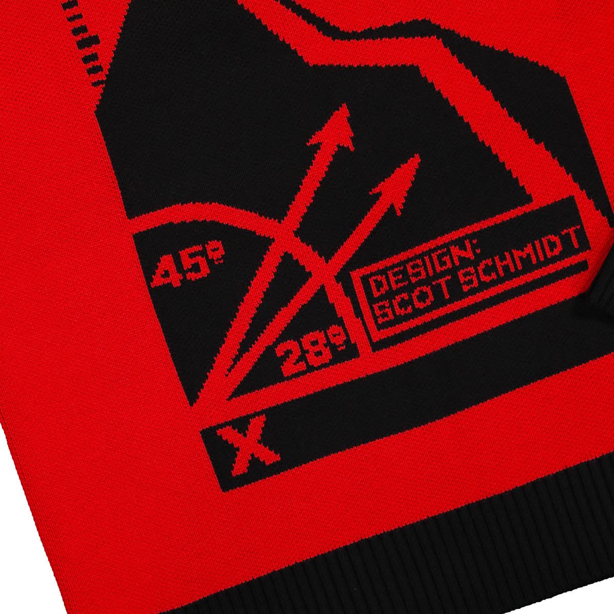 The North Face Steep Tech Black Series Knit Sweater Top Black,Red Detail view 3 | Gate