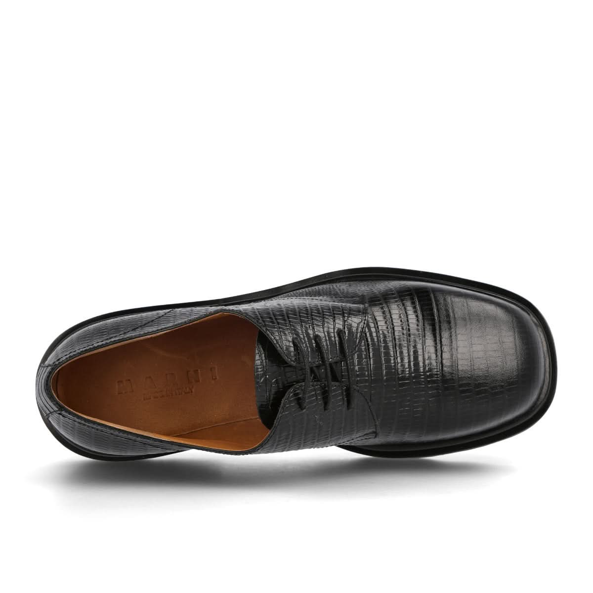 Marni Lizard Derby Shoes Black Lace Ups Detail view 5 | Gate
