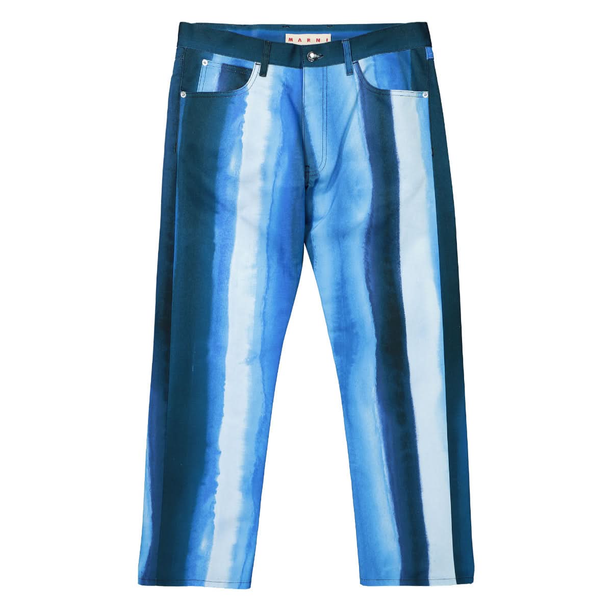 Marni Waterfall Stripe Drill Trousers Blue Detail view 1 | Gate