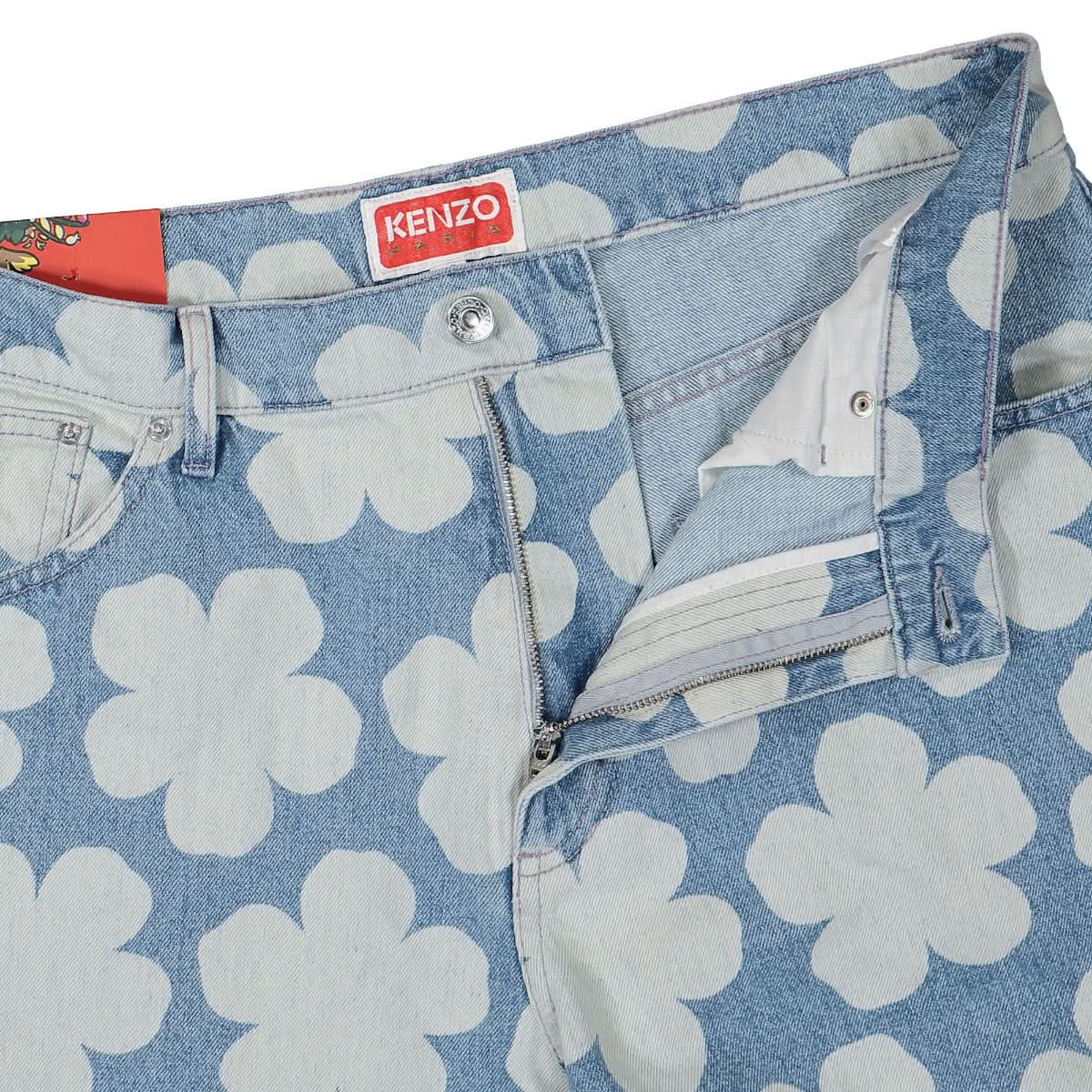 KENZO Printed Loose Fit Jeans Multicolor Detail view 4 | Gate
