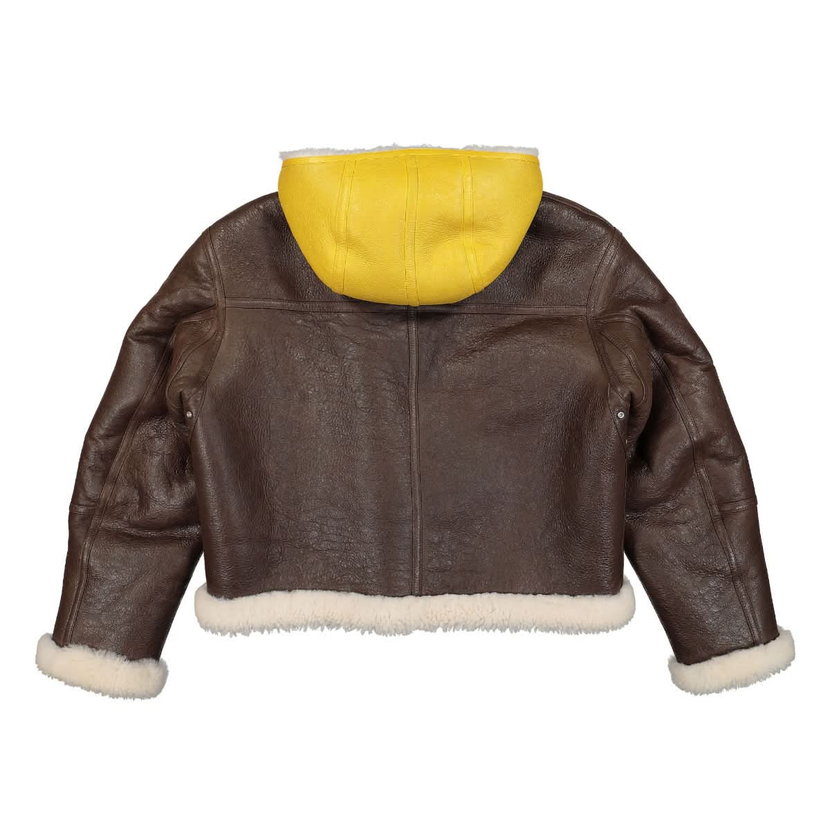 KENZO Shearling Flight Jacket Brown,Yellow Detail view 2 | Gate