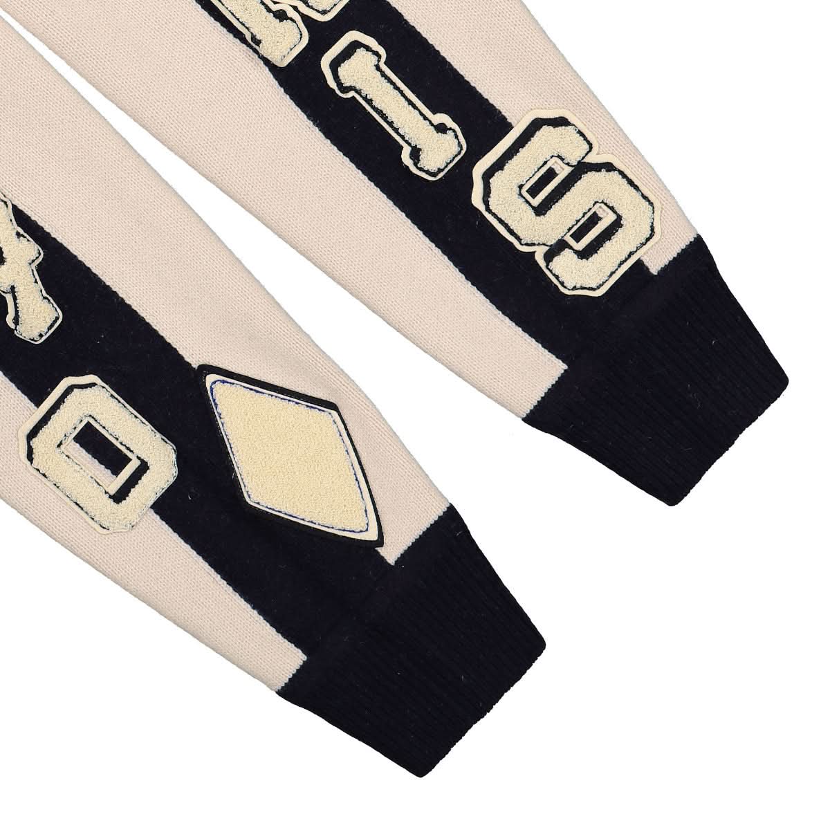 KENZO Varsity Merino Wool Graphic Jumper Beige,Blue Detail view 4 | Gate