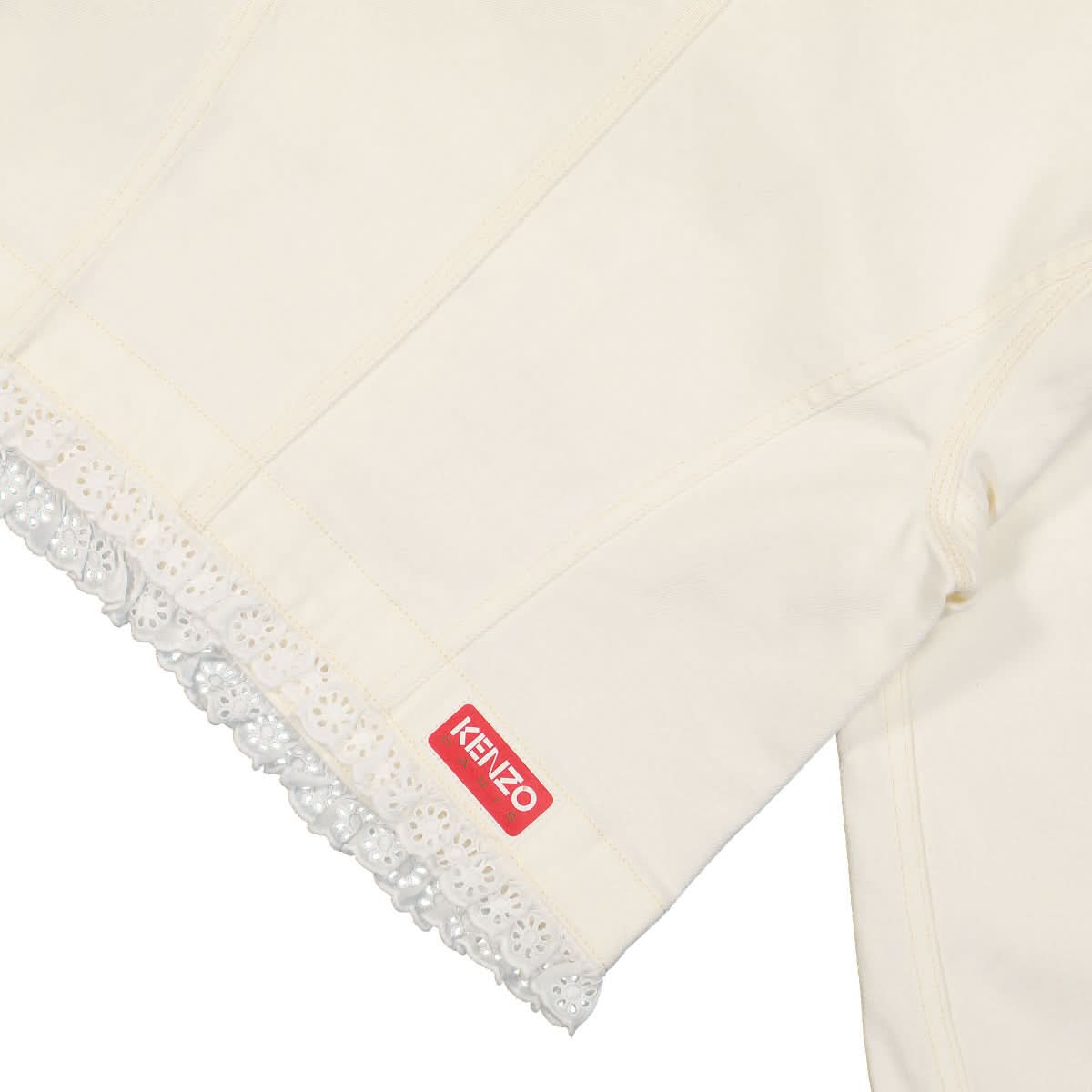 KENZO Cropped Denim Jacket White Detail view 5 | Gate