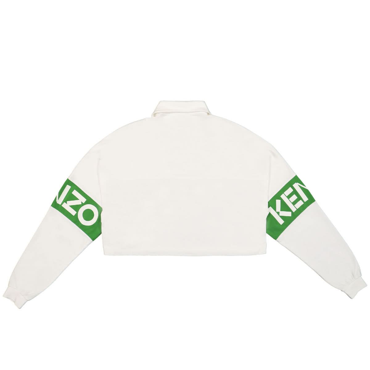 KENZO Logo-Print Cropped Shirt Beige,White Detail view 2 | Gate