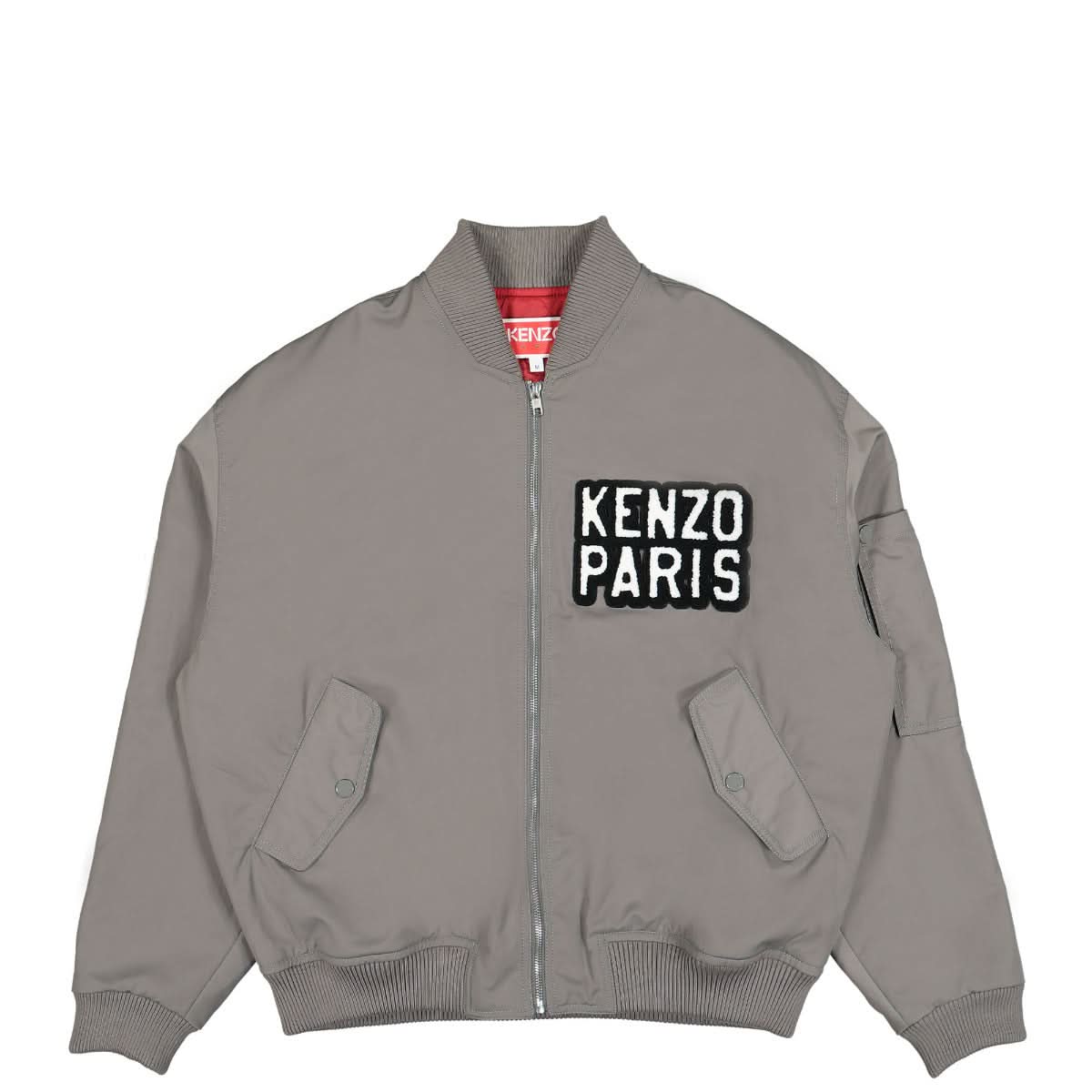 KENZO Elephant Bomber Jacket Grey Detail view 1 | Gate