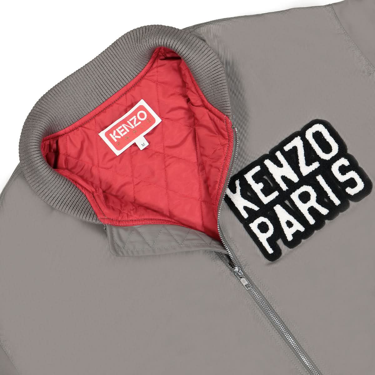 KENZO Elephant Bomber Jacket Grey Detail view 4 | Gate