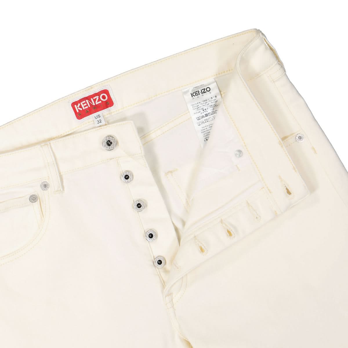 KENZO Denim Pants White Detail view 4 | Gate