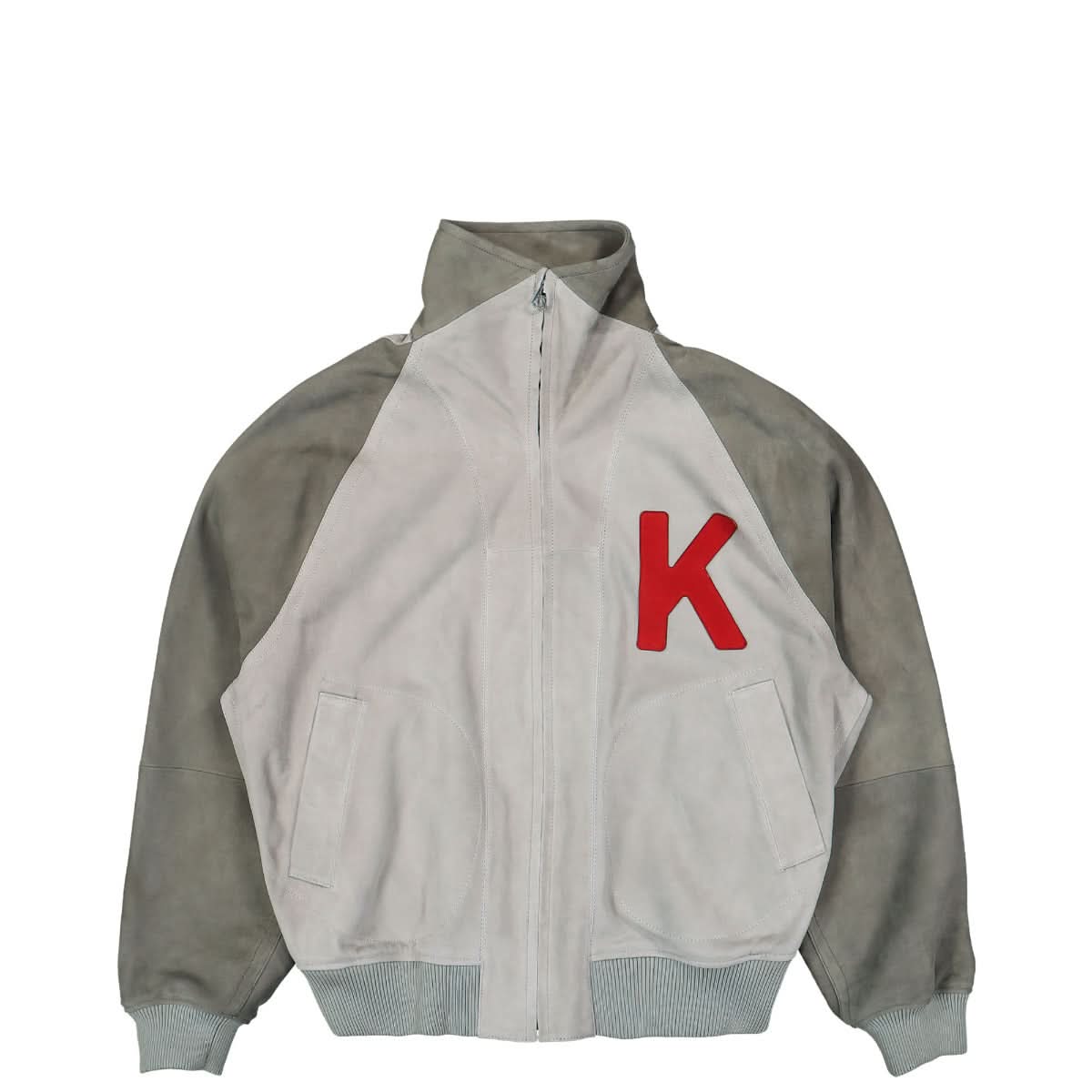 KENZO Elephant Suede Varsity Jacket Grey Detail view 1 | Gate