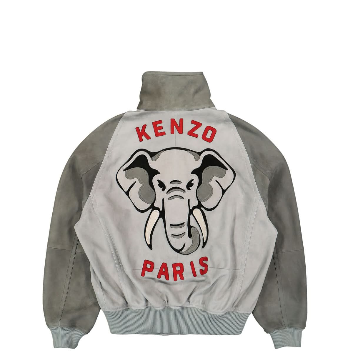 KENZO Elephant Suede Varsity Jacket Grey Detail view 2 | Gate