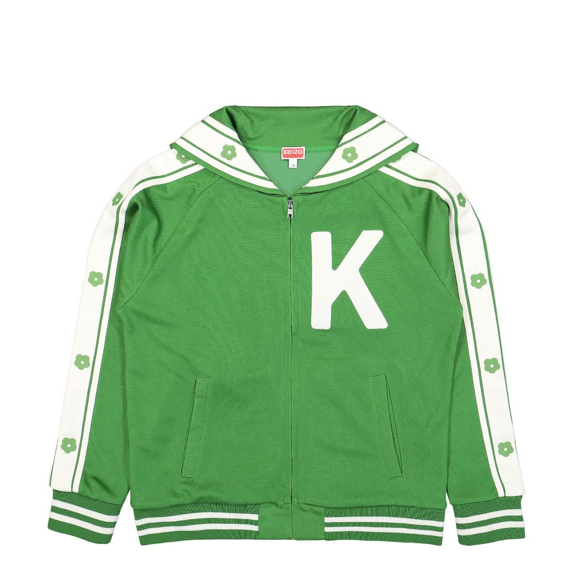 KENZO Elephant-Print Varsity Jacket Green Detail view 1 | Gate