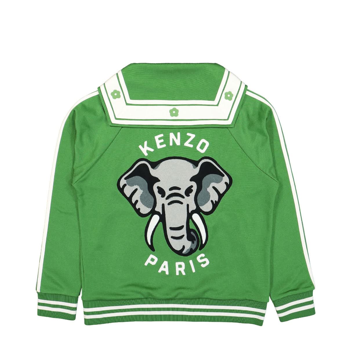 KENZO Elephant-Print Varsity Jacket Green Detail view 2 | Gate