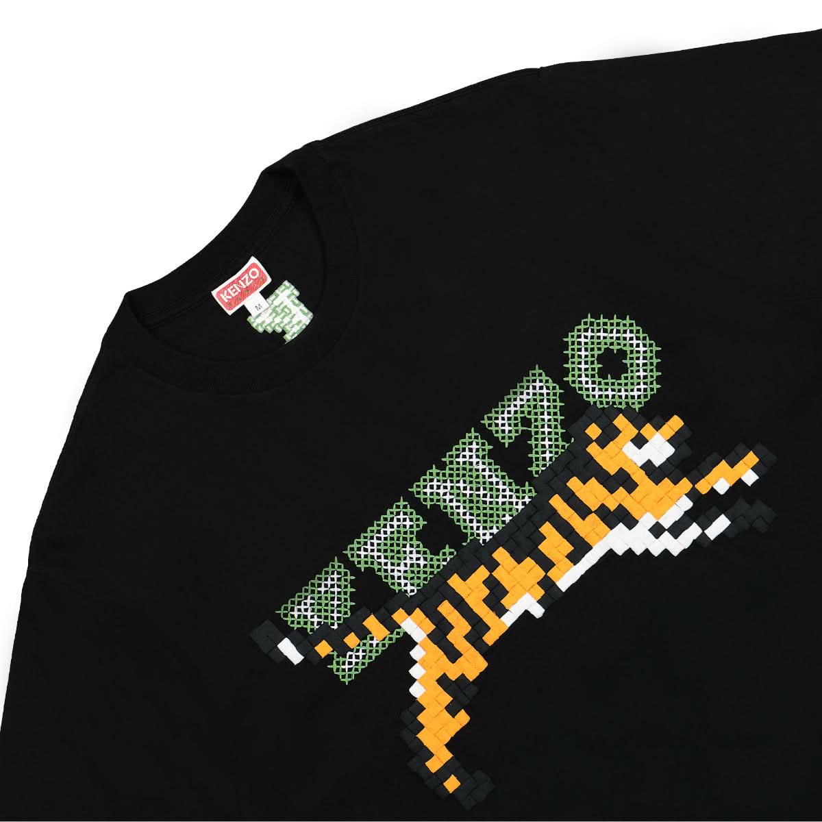 KENZO Pixel Oversized T-Shirt Black,Multicolor Detail view 3 | Gate
