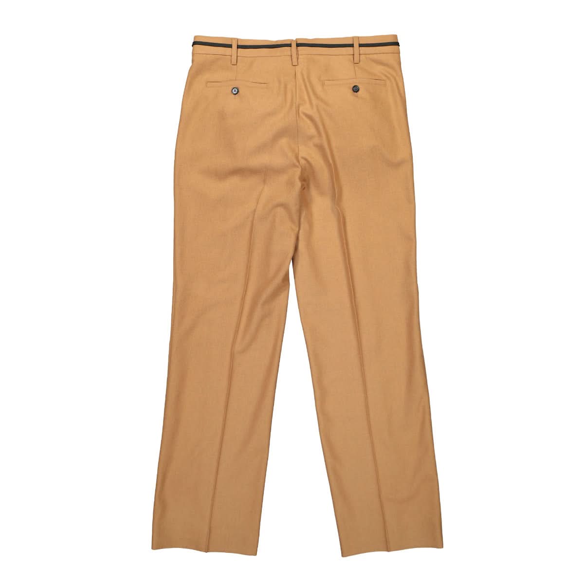 Marni Compact Wool Flannel Trousers Brown Detail view 1 | Gate