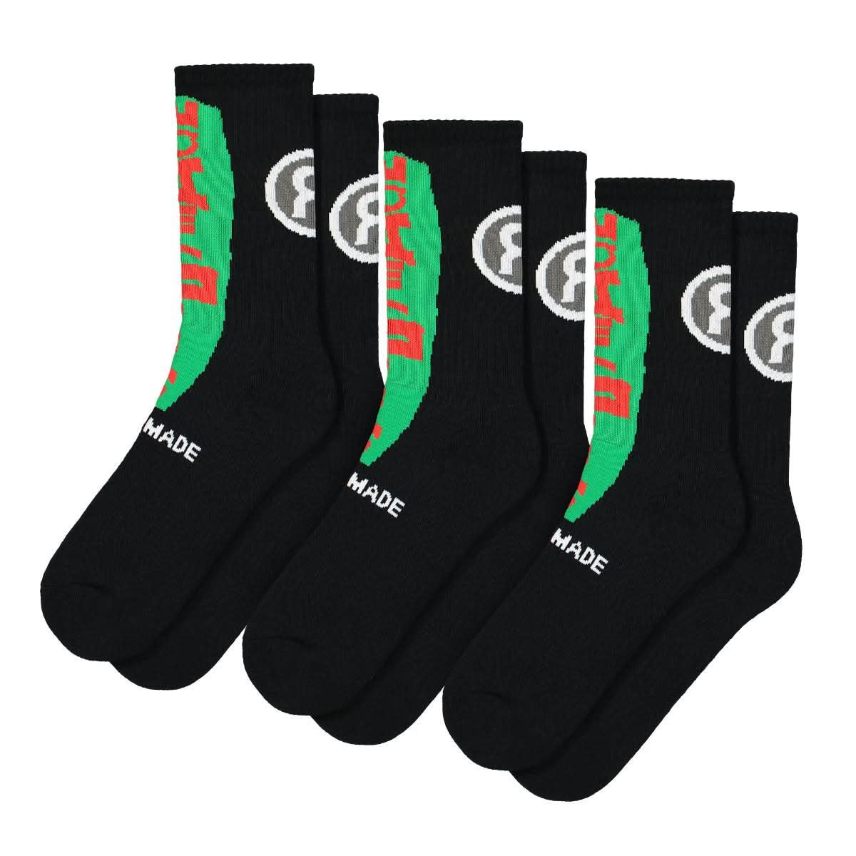 READYMADE 3 Pack Crew Socks Black Detail view 1 | Gate