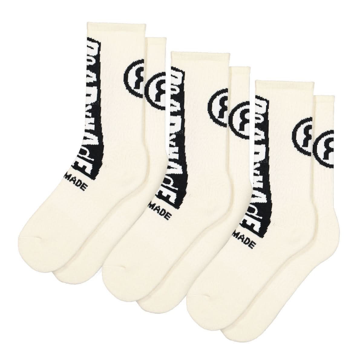 READYMADE 3 Pack Crew Socks White Detail view 1 | Gate