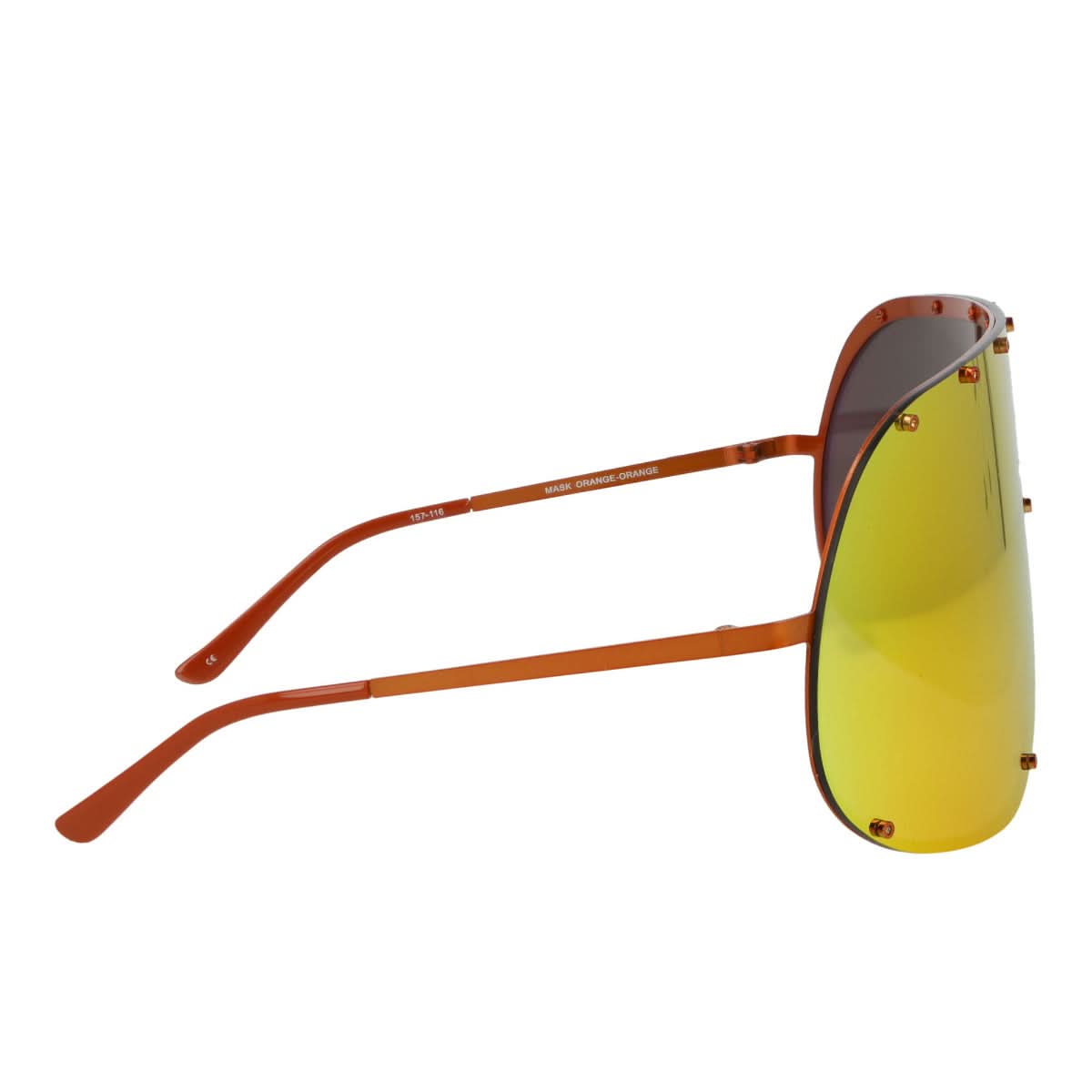 Rick Owens Shield Sunglasses Orange Detail view 3 | Gate