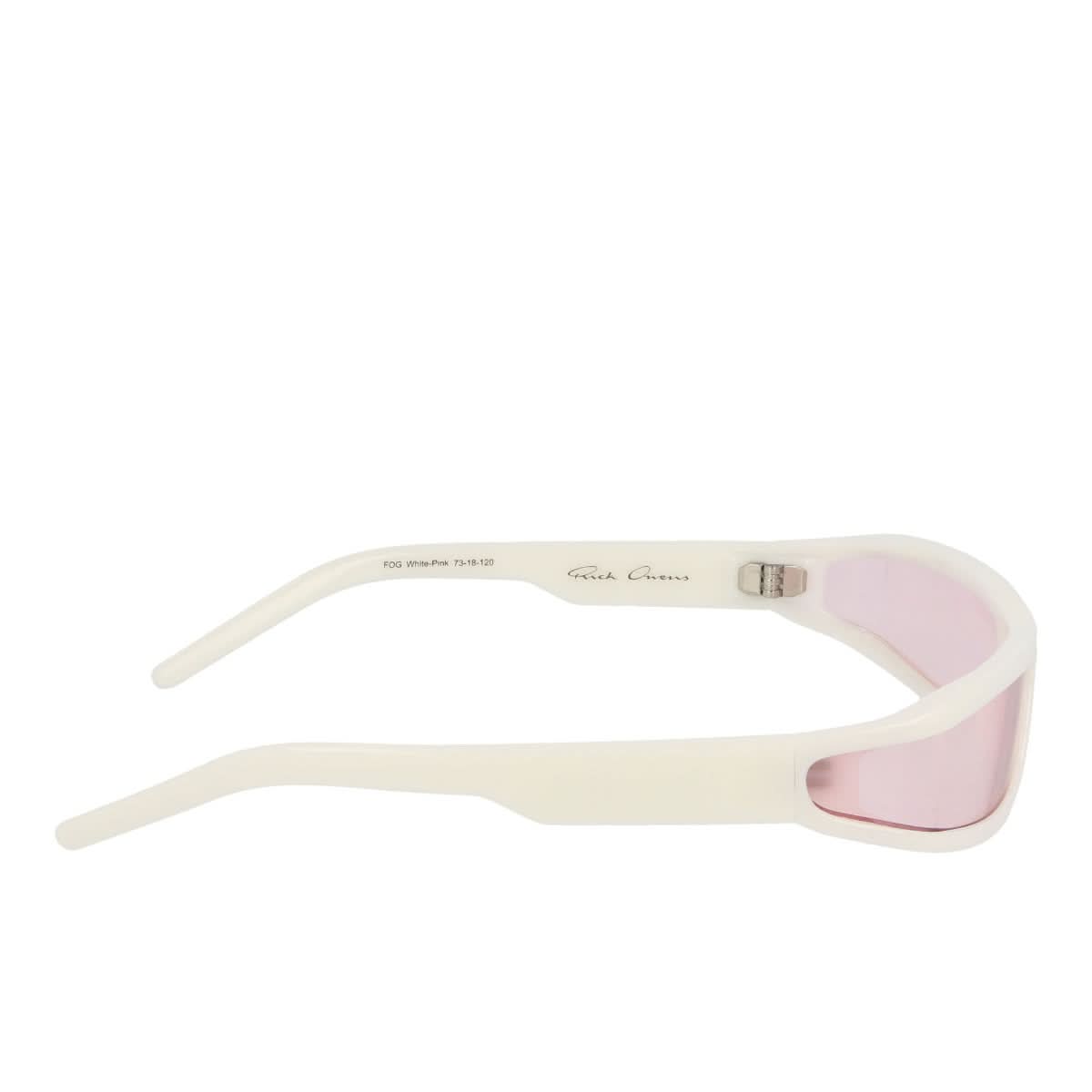 Rick Owens Fog Sunglasses White,Pink Detail view 3 | Gate