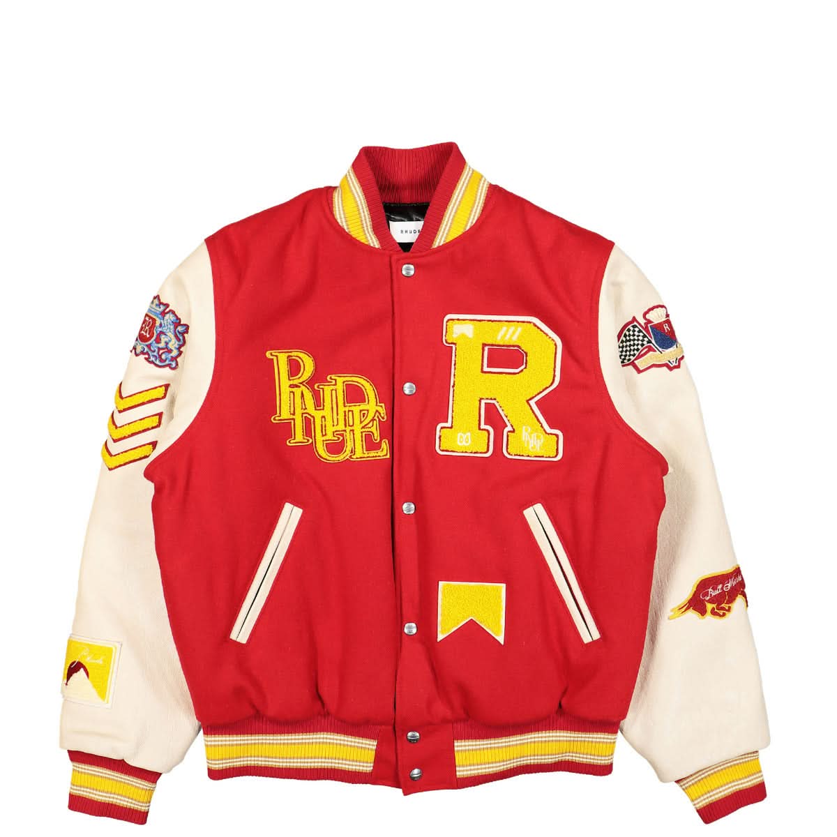 Rhude Bull Market Varsity Jacket Multicolor Detail view 1 | Gate