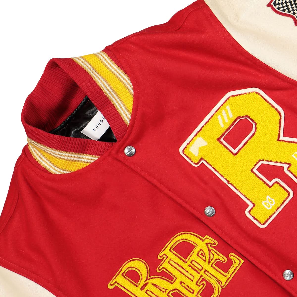 Rhude Bull Market Varsity Jacket Multicolor Detail view 4 | Gate