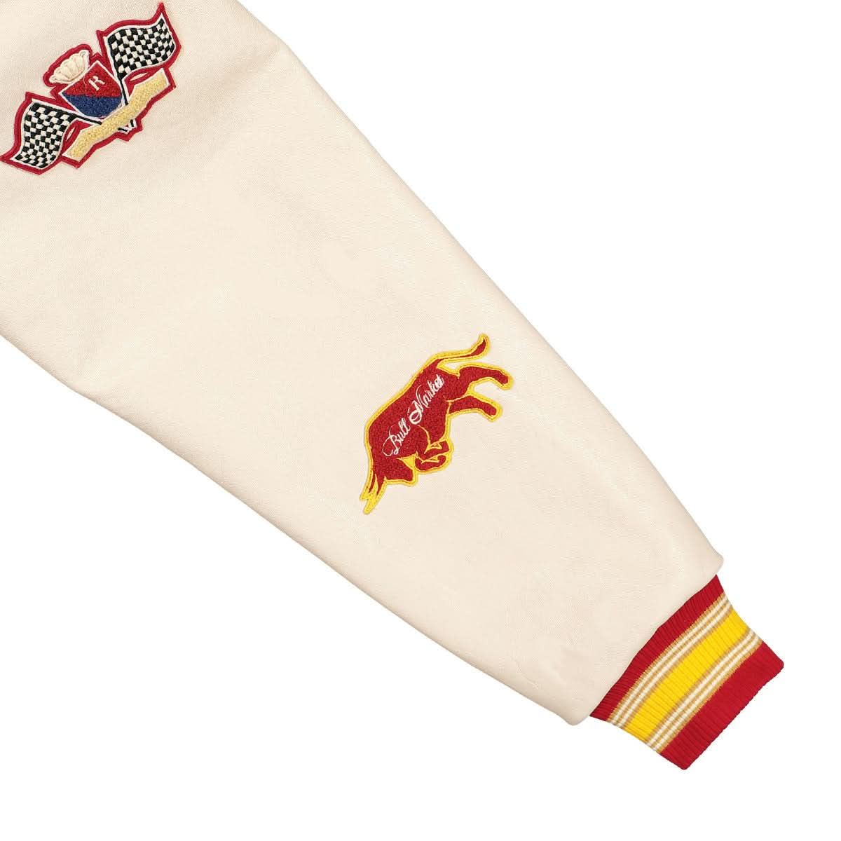 Rhude Bull Market Varsity Jacket Multicolor Detail view 5 | Gate