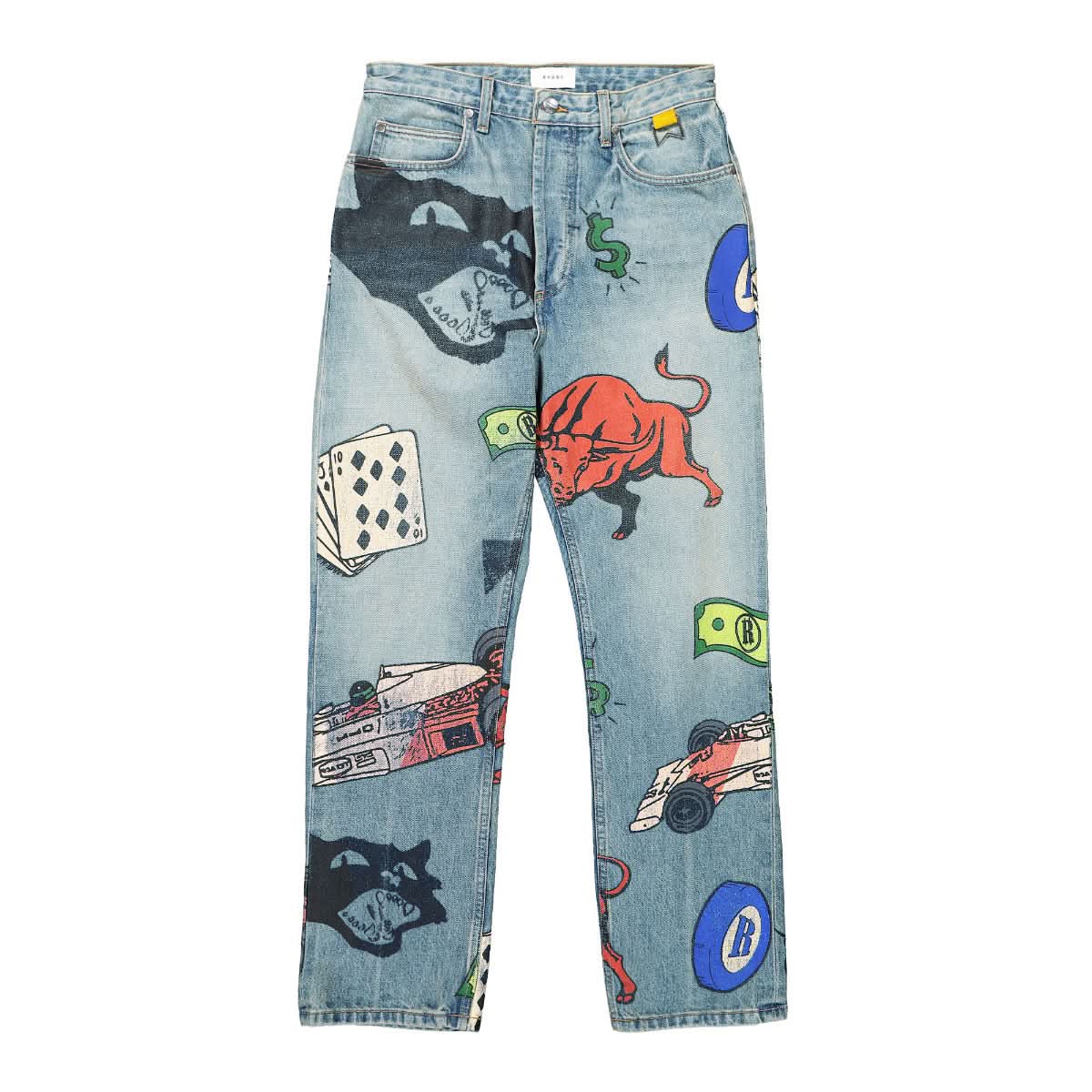 Rhude Doddle Print Denim Blue Detail view 1 | Gate