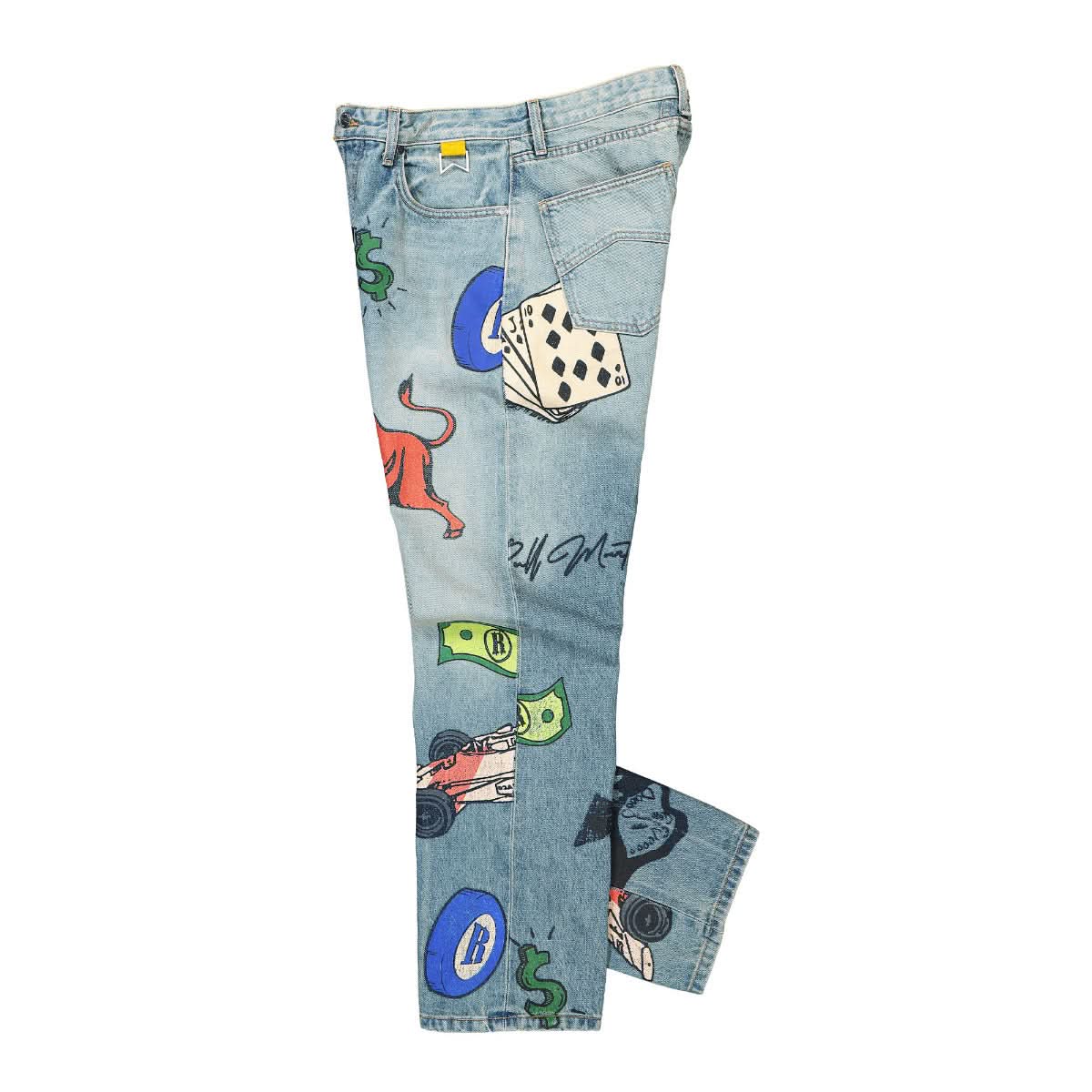 Rhude Doddle Print Denim Blue Detail view 3 | Gate