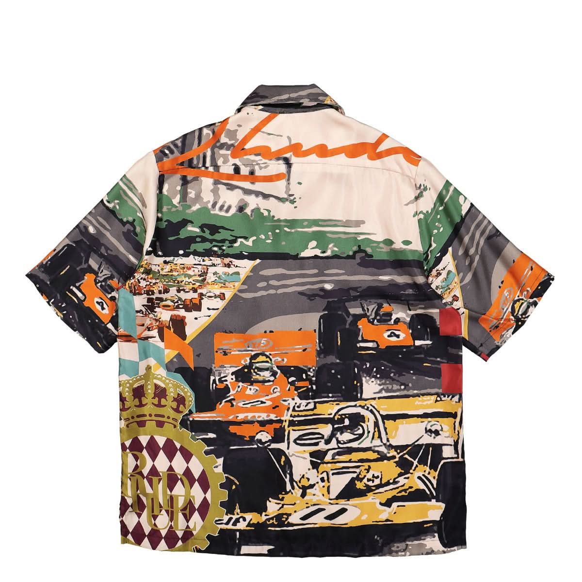 Rhude Silk Racing SS Button Up Multicolor Detail view 2 | Gate