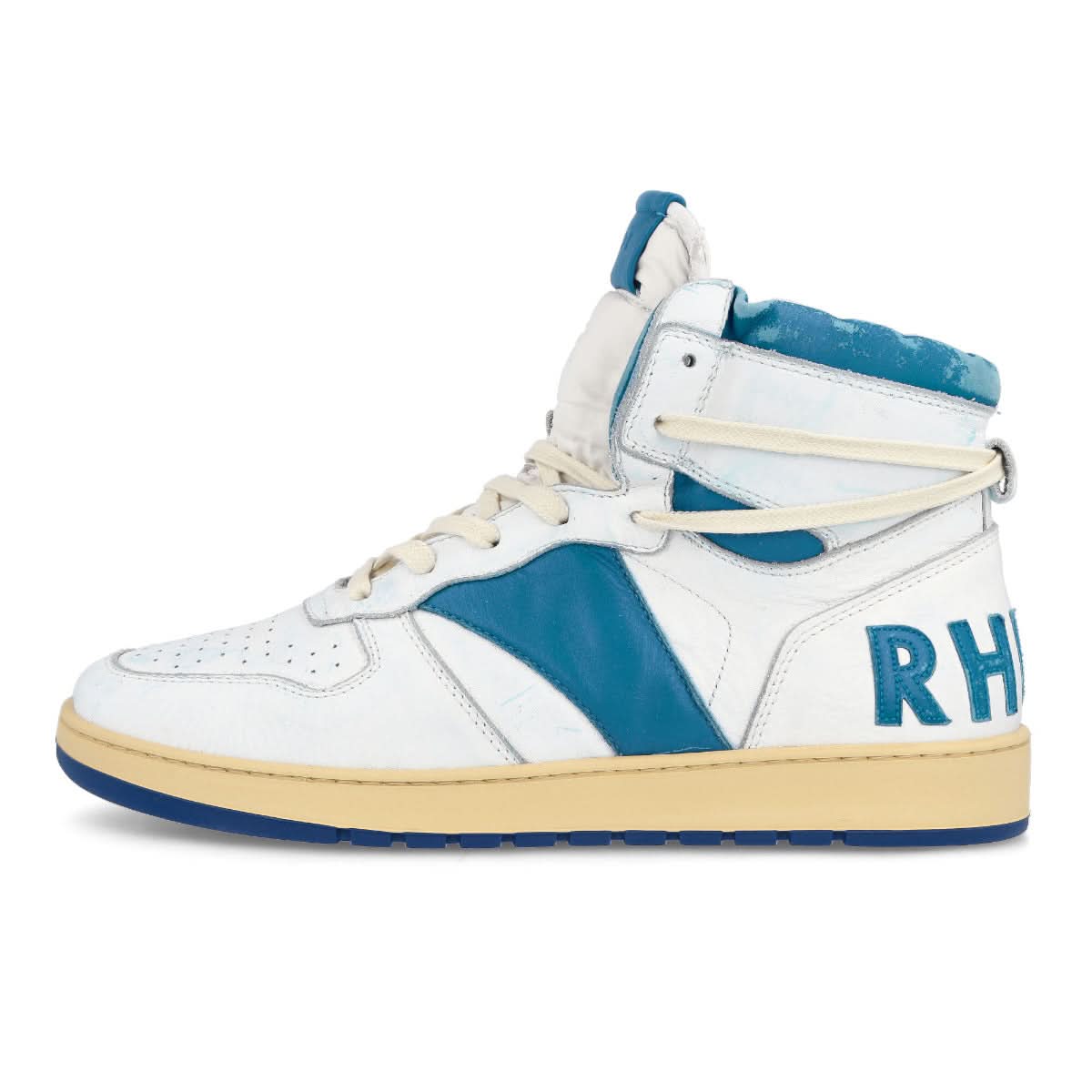 Rhude Rhecess Hi White,Blue Sneaker Detail view 1 | Gate