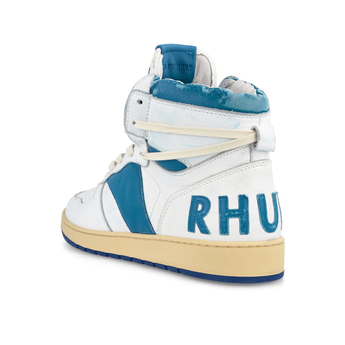 Rhude Rhecess Hi White,Blue Sneaker Detail view 3 | Gate