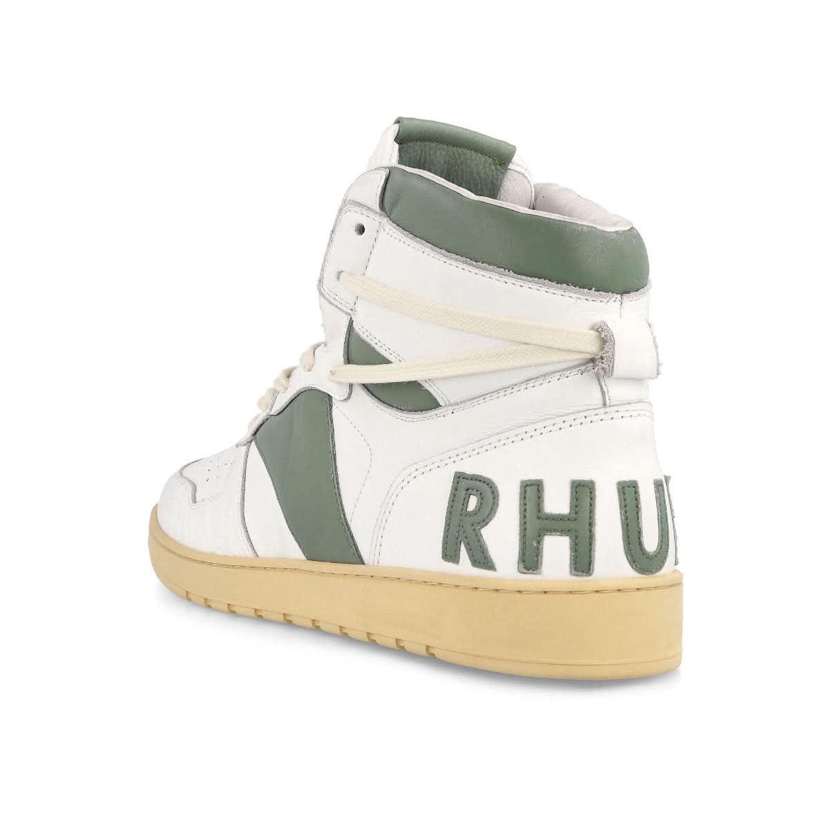 Rhude Rhecess Hi White,Green Sneaker Detail view 3 | Gate