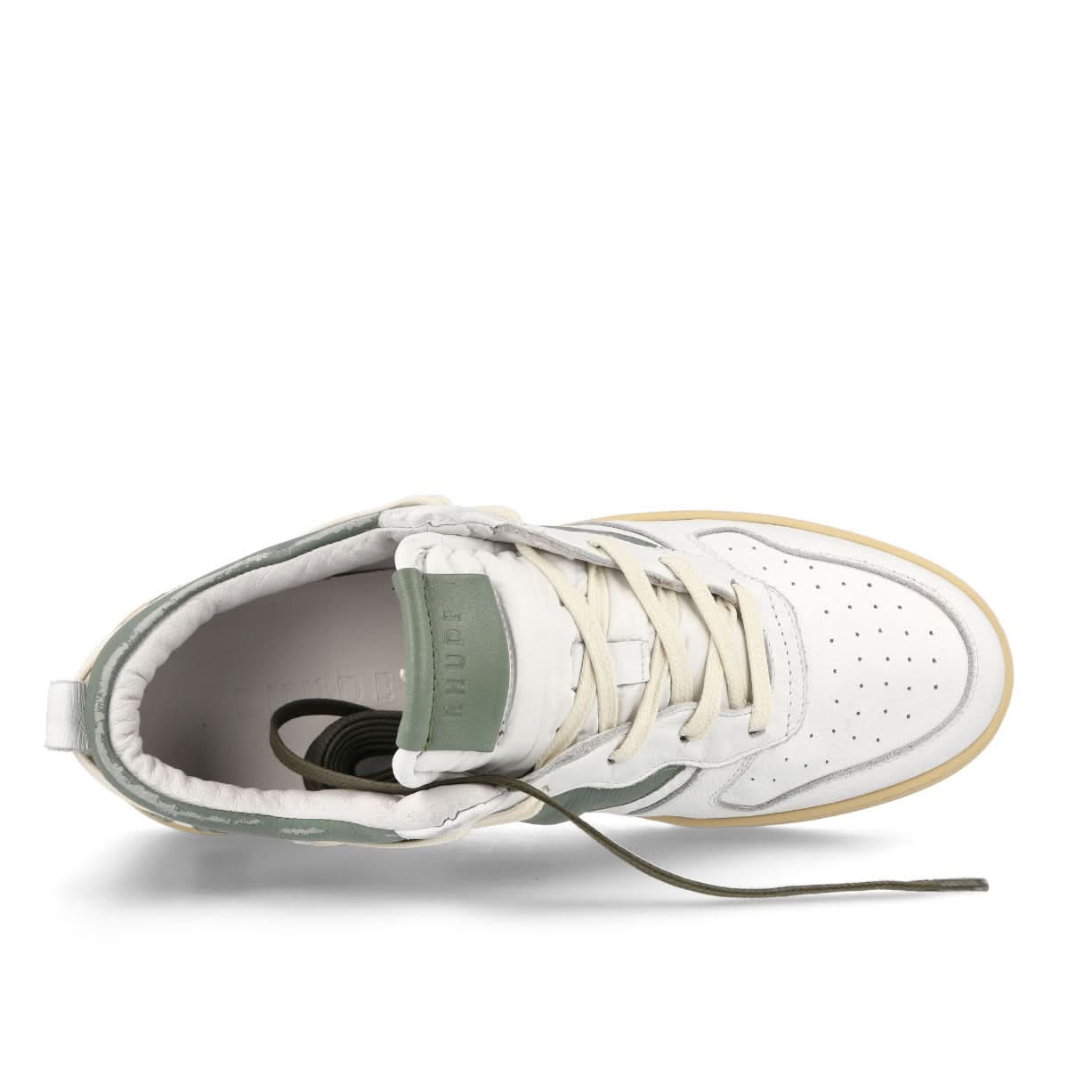 Rhude Rhecess Low White,Green Sneaker Detail view 5 | Gate