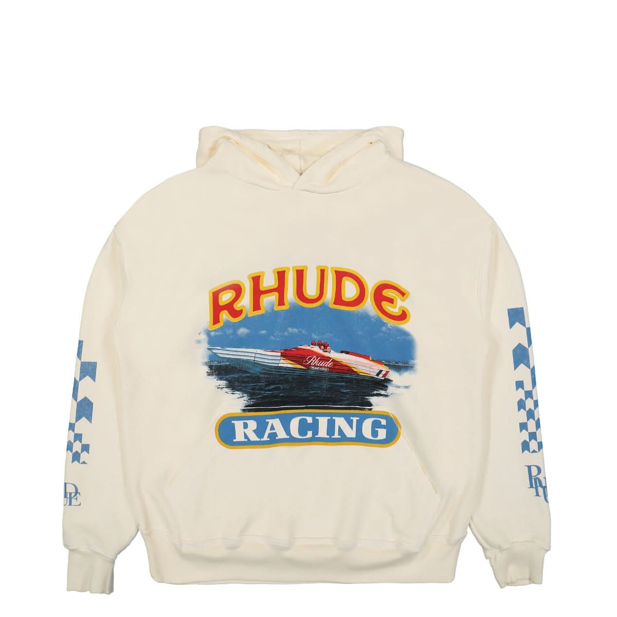 Rhude Cigarette Racing Hoodie Beige Detail view 1 | Gate